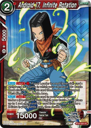 Android 17, Infinite Rotation BT23-025 - Card Masters