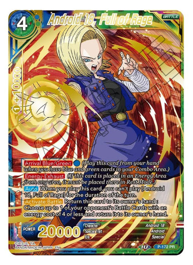 Android 18, Full of Rage P-172 ALT - Card Masters