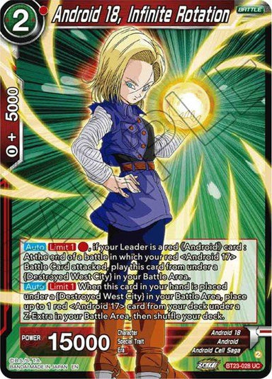 Android 18, Infinite Rotation BT23-028 - Card Masters