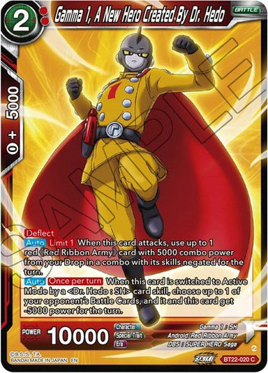 Gamma 1, A New Hero Created By Dr. Hedo - BT22-020 - Card Masters