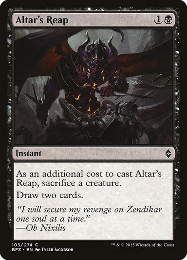 Image for Altar's Reap (103) (Battle for Zendikar) - Magic: The Gathering