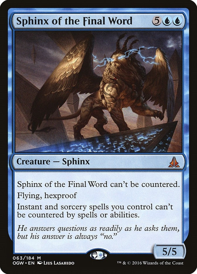 Image for Sphinx of the Final Word (63) (Oath of the Gatewatch) (OGW) - Magic: The Gathering