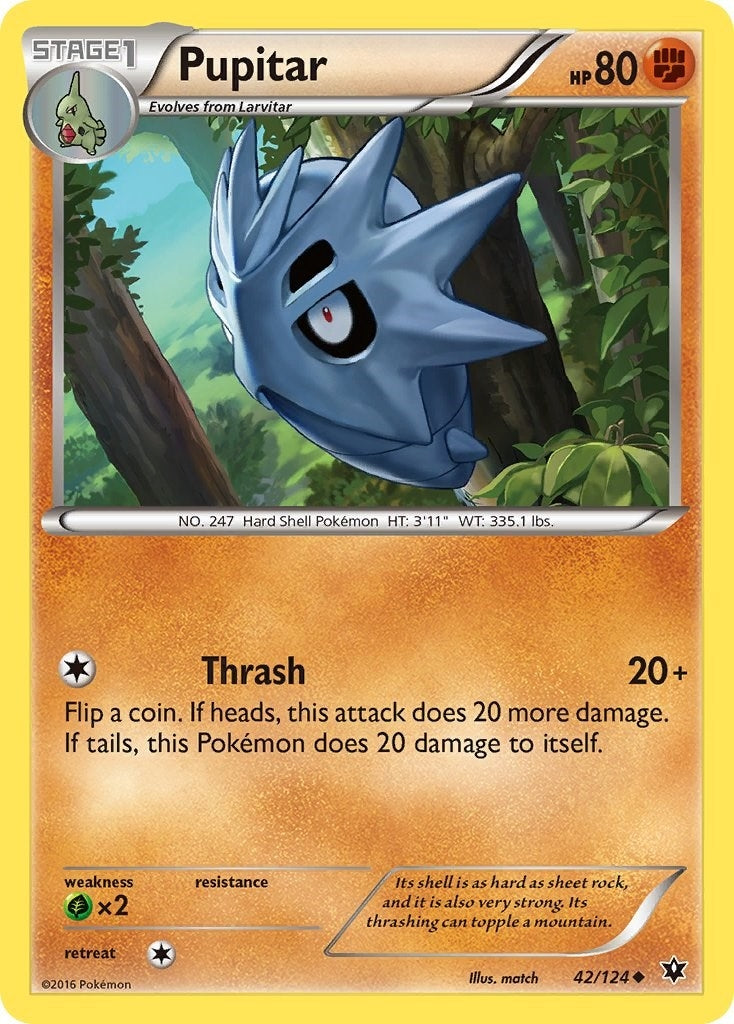 Pupitar (42/124) (XY - Fates Collide)