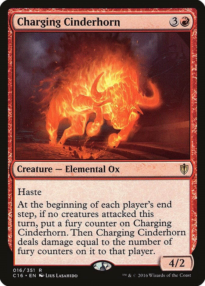 Image for Charging Cinderhorn (16) (Commander 2016) (C16) - Magic: The Gathering