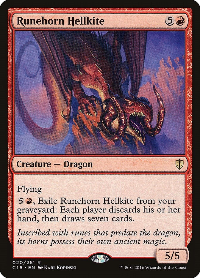 Image for Runehorn Hellkite (20) (Commander 2016) (C16) - Magic: The Gathering