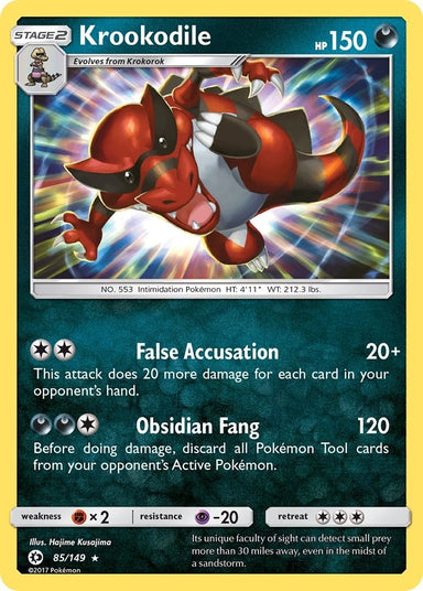 Image for Krookodile (85/149) (SM Base Set) - Pokemon