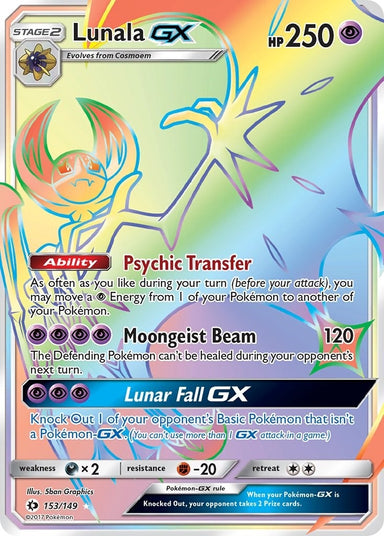 Image for Lunala GX (Secret) (153/149) (SM Base Set) - Pokemon