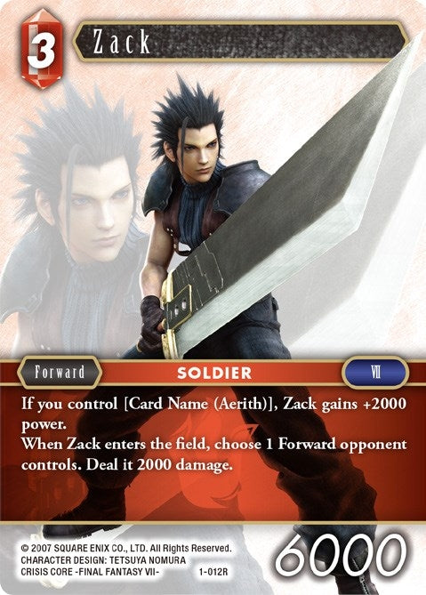 Image for Zack (1-012R) (Opus I) (OP1) - Final Fantasy TCG