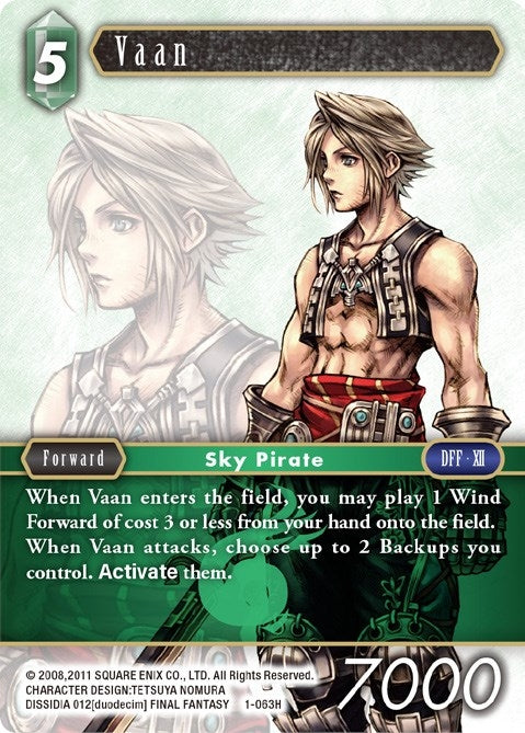 Image for Vaan (Hero) (1-063H) (Opus I) (OP1) - Final Fantasy TCG