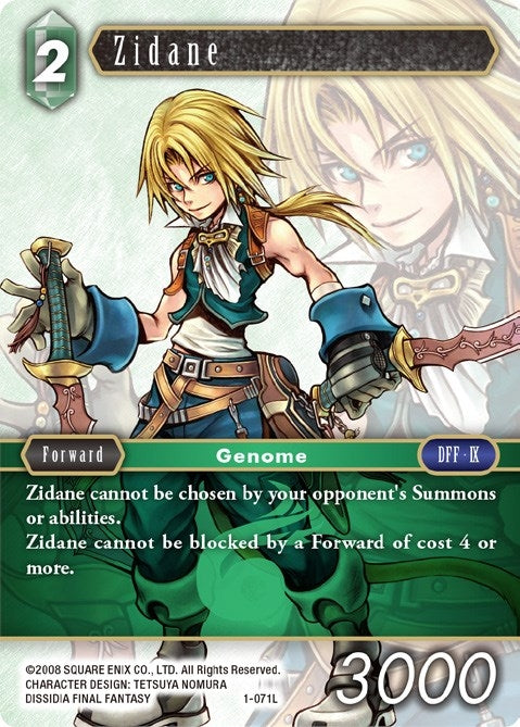 Image for Zidane (1-071L) (Opus I) (OP1) - Final Fantasy TCG