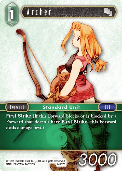 Image for Archer (Female Unit) - 1-087C (1-087C) (Opus I) (OP1) - Final Fantasy TCG