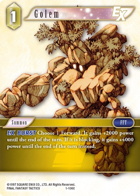 Image for Golem EX (1-106C) (Opus I) (OP1) - Final Fantasy TCG