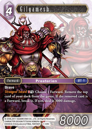 Image for Gilgamesh (Common) (1-129C) (Opus I) (OP1) - Final Fantasy TCG
