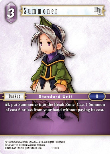 Image for Summoner (Luneth) (1-139C) (Opus I) (OP1) - Final Fantasy TCG