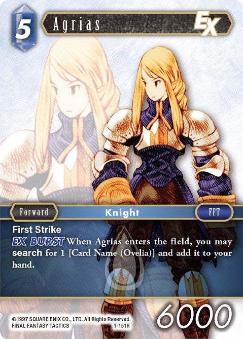 Image for Agrias EX (1-151R) (Opus I) (OP1) - Final Fantasy TCG