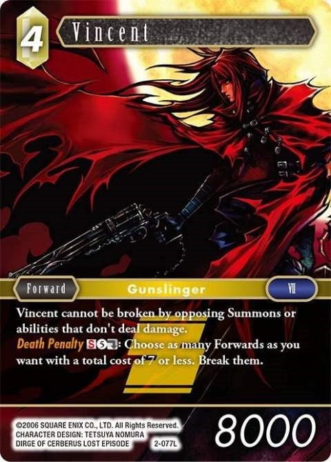 Image for Vincent (Legend) (2-077L) (Opus II) (OP2) - Final Fantasy TCG