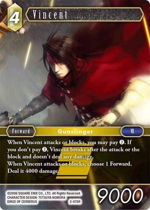 Image for Vincent (Rare) (2-078R) (Opus II) (OP2) - Final Fantasy TCG