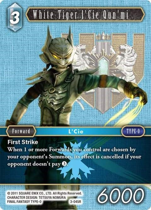Image for White Tiger l'Cie Qun'mi (3-045R) (Opus III) (OP3) - Final Fantasy TCG