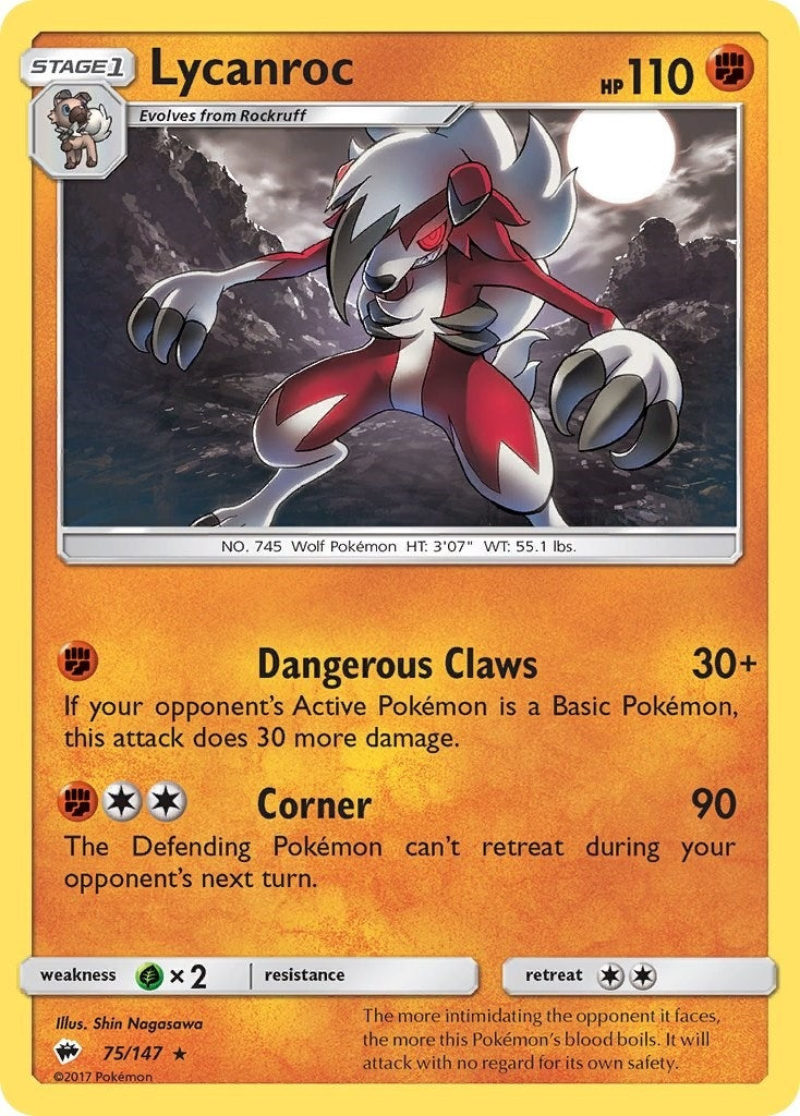 Lycanroc (75) (75/147) (SM - Burning Shadows)