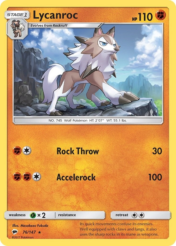 Lycanroc (76) (76/147) (SM - Burning Shadows)