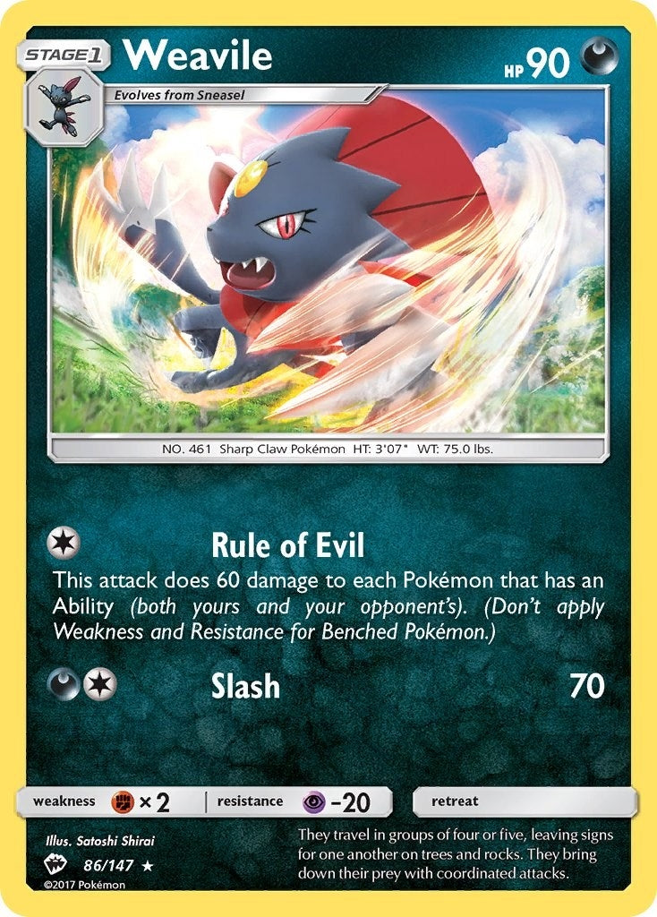 Weavile (86/147) (SM - Burning Shadows)