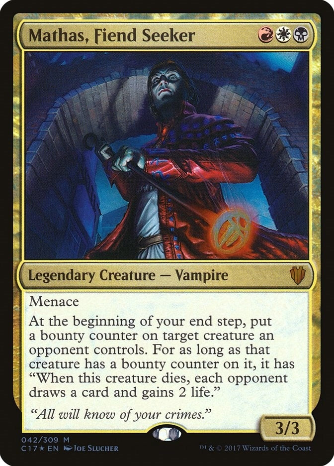 Image for Mathas, Fiend Seeker (42) (Commander 2017) (C17) - Magic: The Gathering