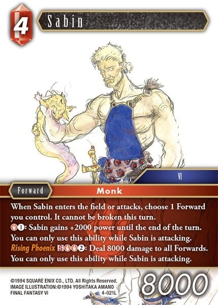 Image for Sabin (4-021L) (Opus IV) (OP4) - Final Fantasy TCG