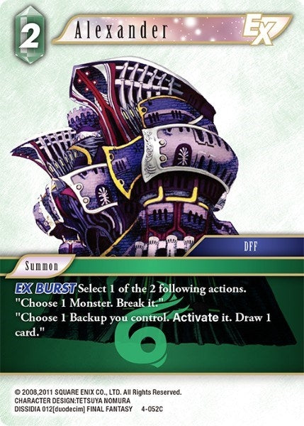 Image for Alexander EX (4-052C) (Opus IV) (OP4) - Final Fantasy TCG