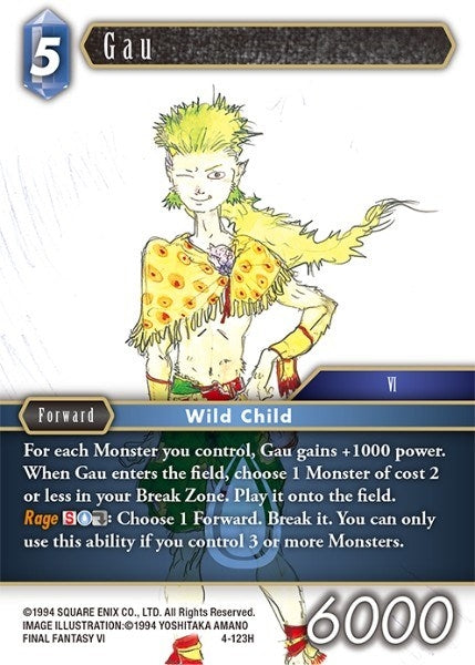 Image for Gau (4-123H) (Opus IV) (OP4) - Final Fantasy TCG
