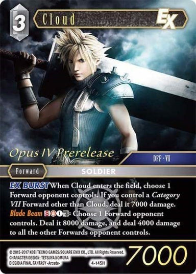 Image for Cloud EX (Prerelease Promo) (PR-019/4-145H) (FF: Promo Cards) (PR) - Final Fantasy TCG