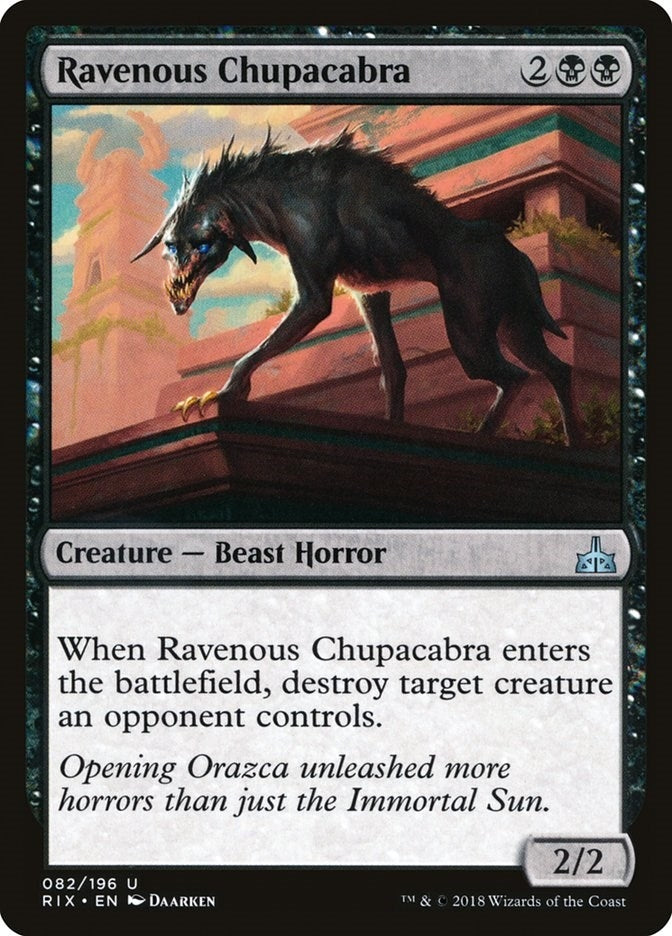 Image for Ravenous Chupacabra (82) (Rivals of Ixalan) (RIX) - Magic: The Gathering