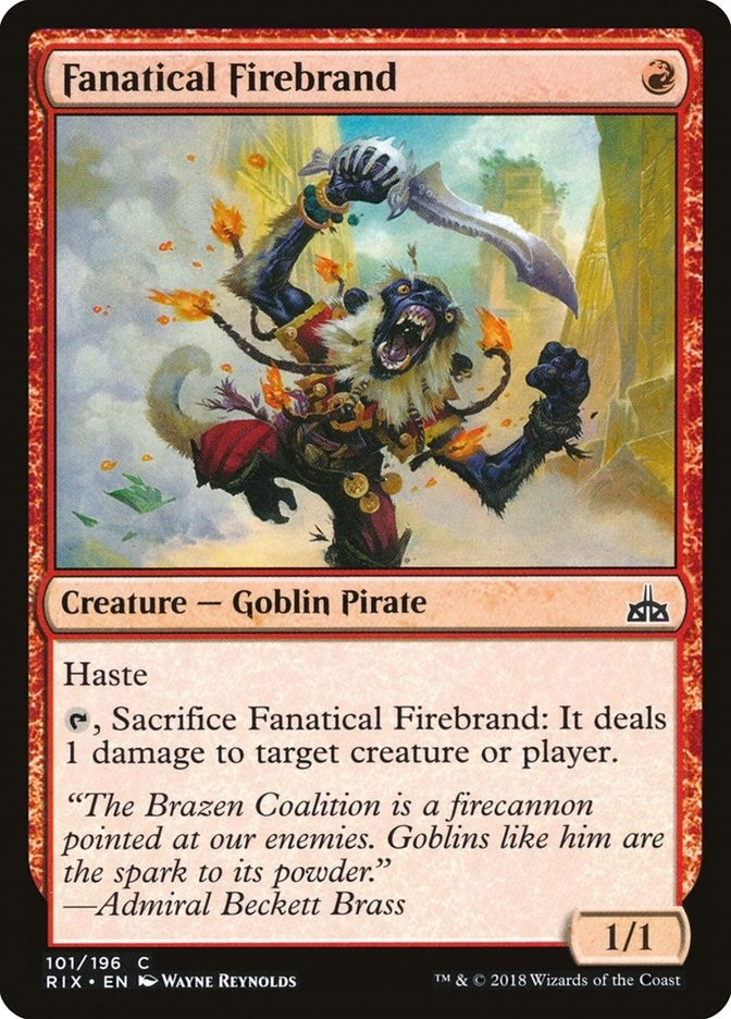 Image for Fanatical Firebrand (101) (Rivals of Ixalan) (RIX) - Magic: The Gathering
