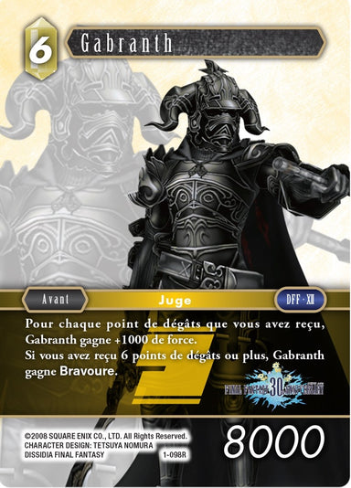 Image for Gabranth (30th Anniversary) (PR-008/1-098R) (FF: Promo Cards) (PR) - Final Fantasy TCG