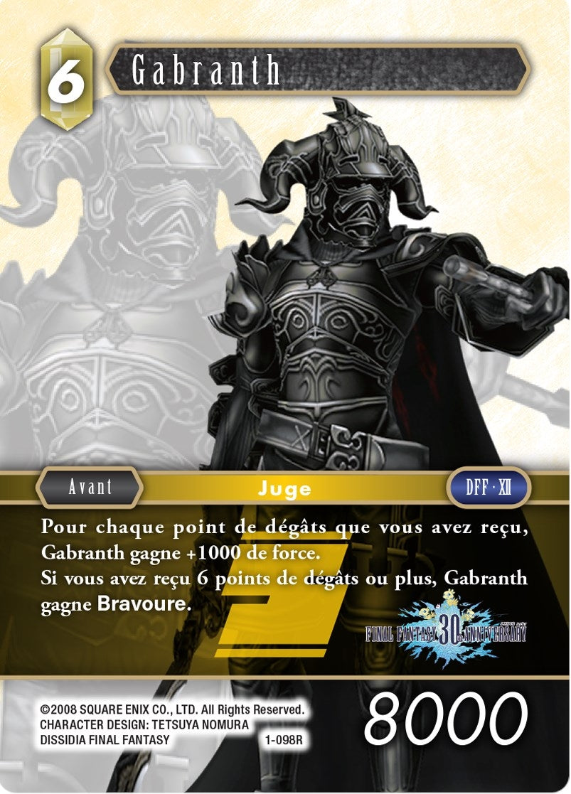 Image for Gabranth (30th Anniversary) (PR-008/1-098R) (FF: Promo Cards) (PR) - Final Fantasy TCG