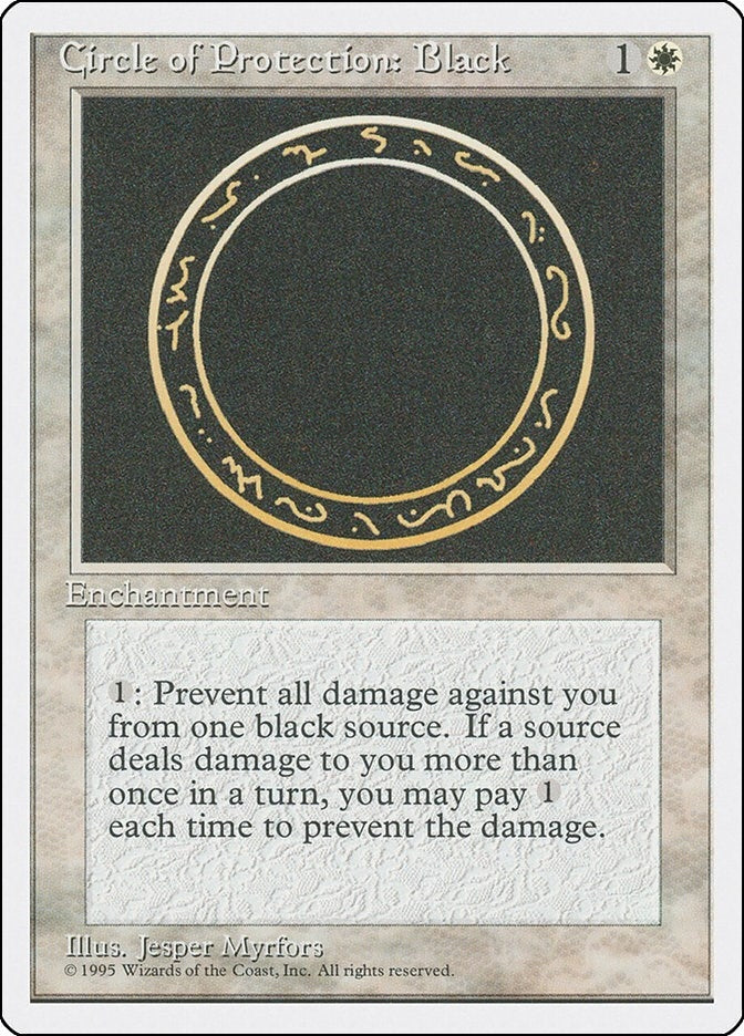 Image for Circle of Protection: Black (Fourth Edition) (4ED) - Magic: The Gathering