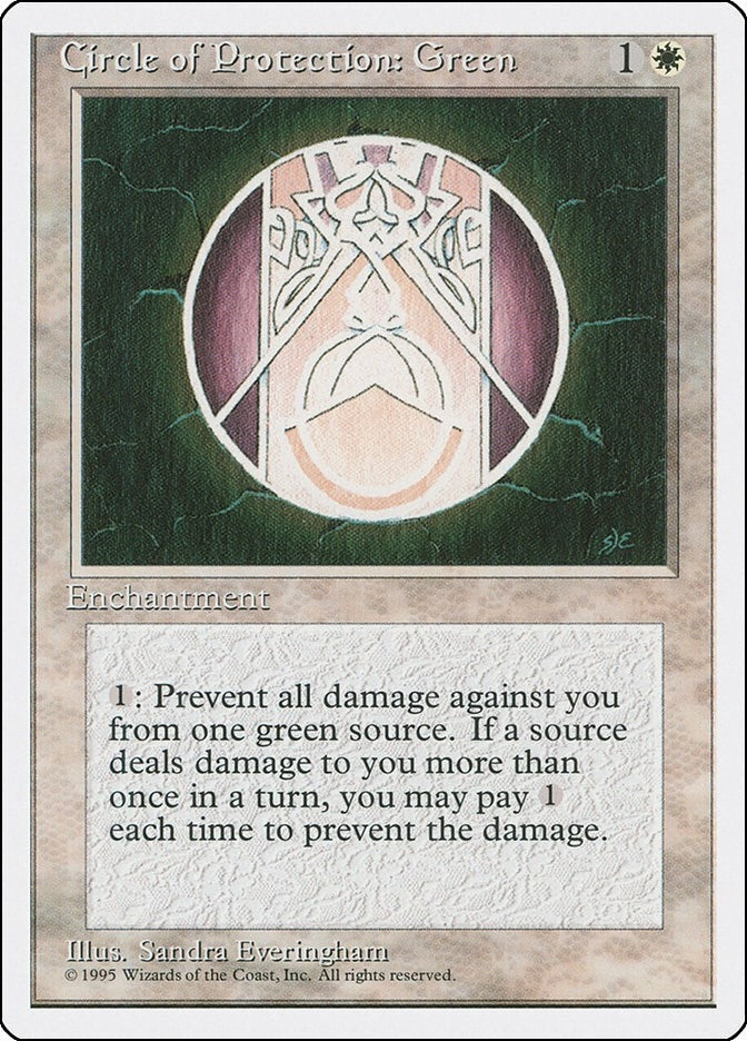 Image for Circle of Protection: Green (Fourth Edition) (4ED) - Magic: The Gathering