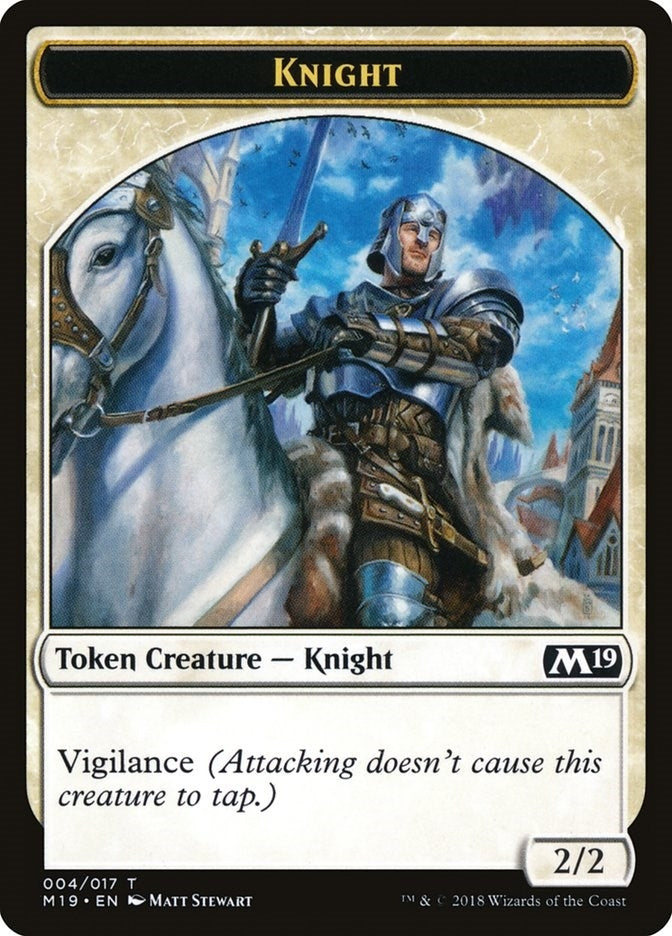 Image for Knight Token (4) (Core Set 2019) (M19) - Magic: The Gathering
