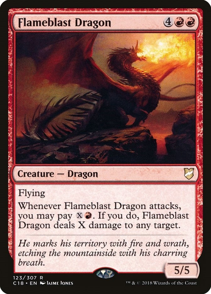 Image for Flameblast Dragon (123) (Commander 2018) (C18) - Magic: The Gathering