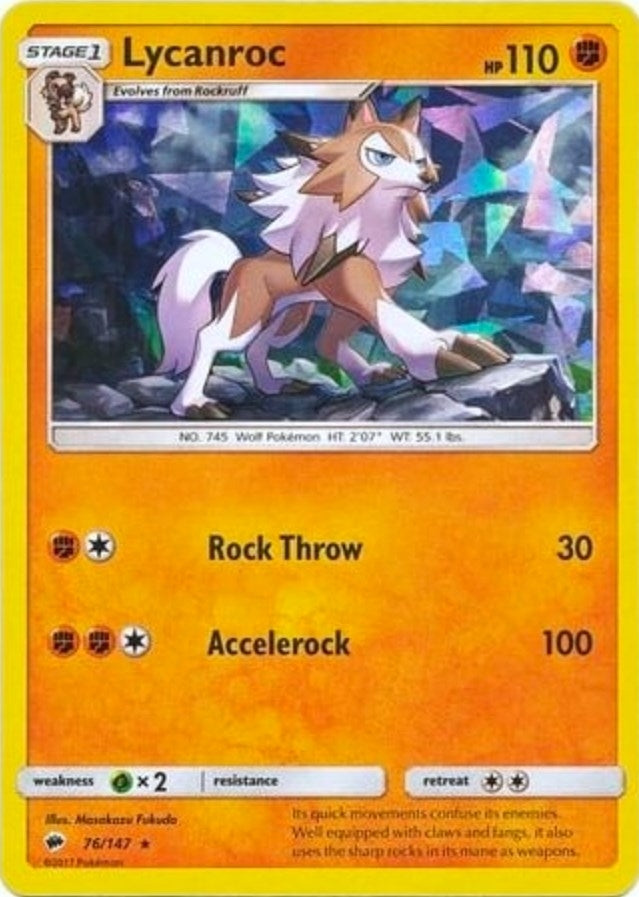 Lycanroc - 76/147 (Cracked Ice Holo) (076/147) (Deck Exclusives)