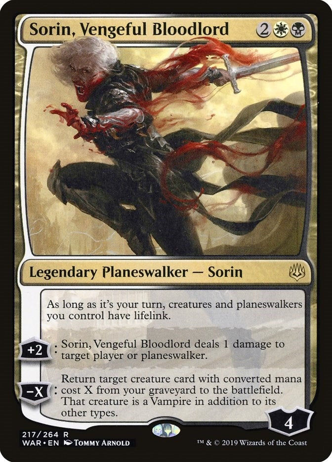 Image for Sorin, Vengeful Bloodlord (217) (WAR) - Magic: The Gathering