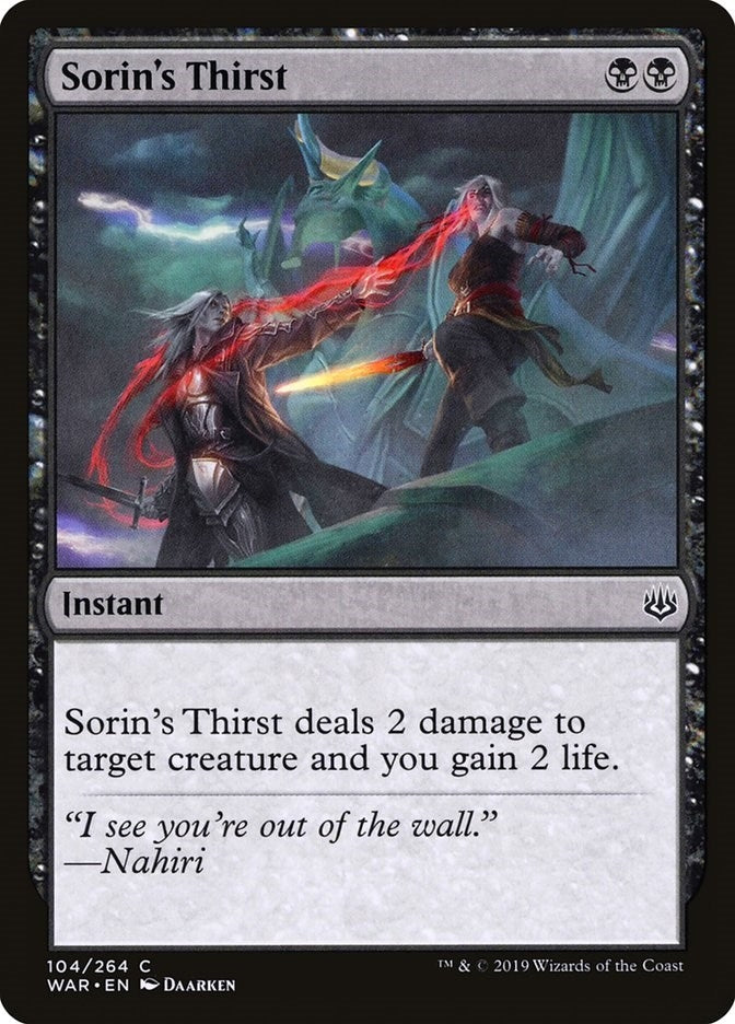 Image for Sorin's Thirst (104) (WAR) - Magic: The Gathering