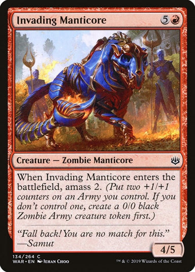 Image for Invading Manticore (134) (WAR) - Magic: The Gathering