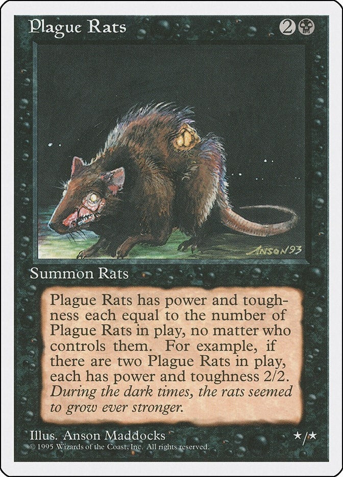 Image for Plague Rats (Fourth Edition) (4ED) - Magic: The Gathering
