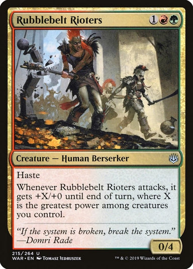 Image for Rubblebelt Rioters (215) (WAR) - Magic: The Gathering