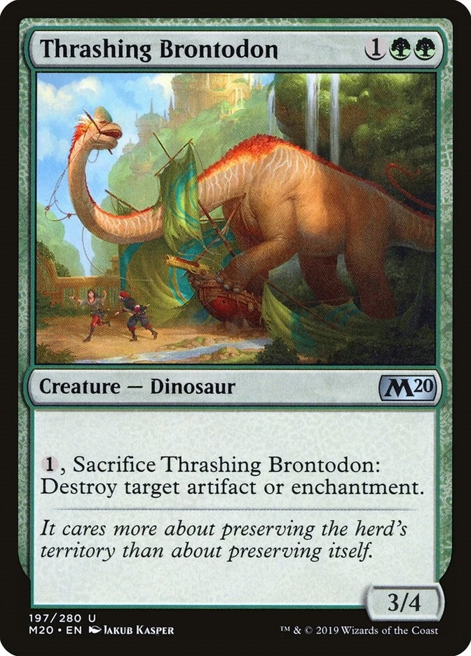 Image for Thrashing Brontodon (197) (Core Set 2020) (M20) - Magic: The Gathering