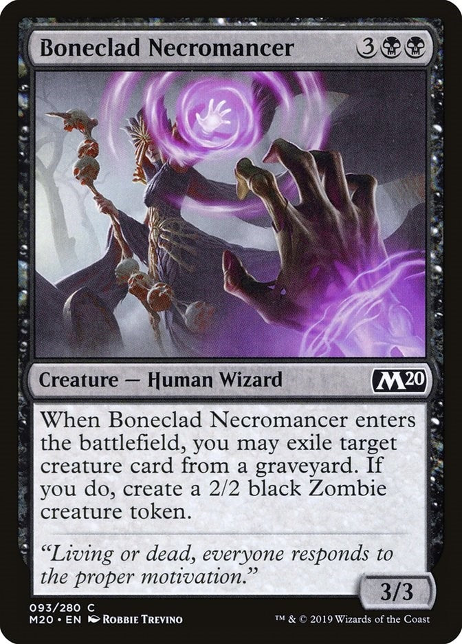 Image for Boneclad Necromancer (93) (Core Set 2020) (M20) - Magic: The Gathering