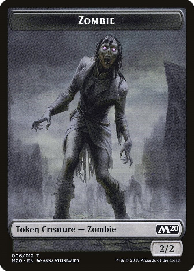 Image for Zombie Token (6) (Core Set 2020) (M20) - Magic: The Gathering