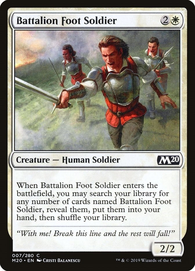 Image for Battalion Foot Soldier (7) (Core Set 2020) (M20) - Magic: The Gathering