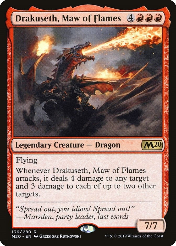 Image for Drakuseth, Maw of Flames (136) (Core Set 2020) (M20) - Magic: The Gathering