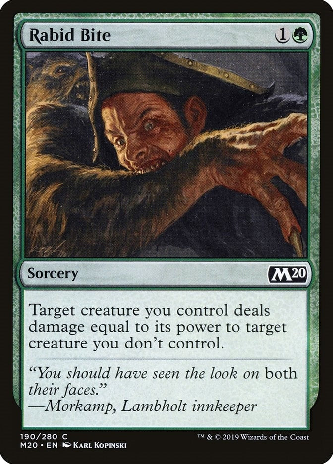 Image for Rabid Bite (190) (Core Set 2020) (M20) - Magic: The Gathering